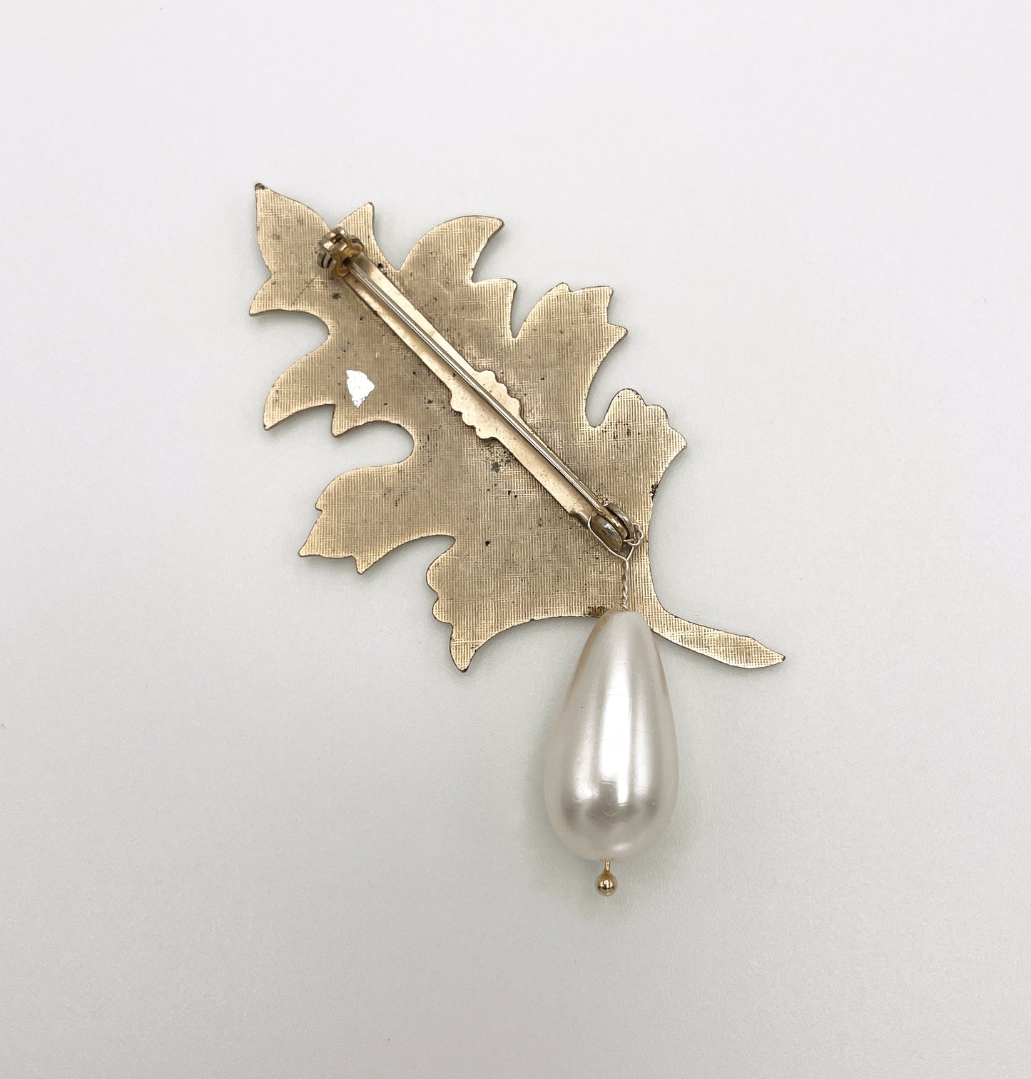 Leaf with Pearl Drop Brooch