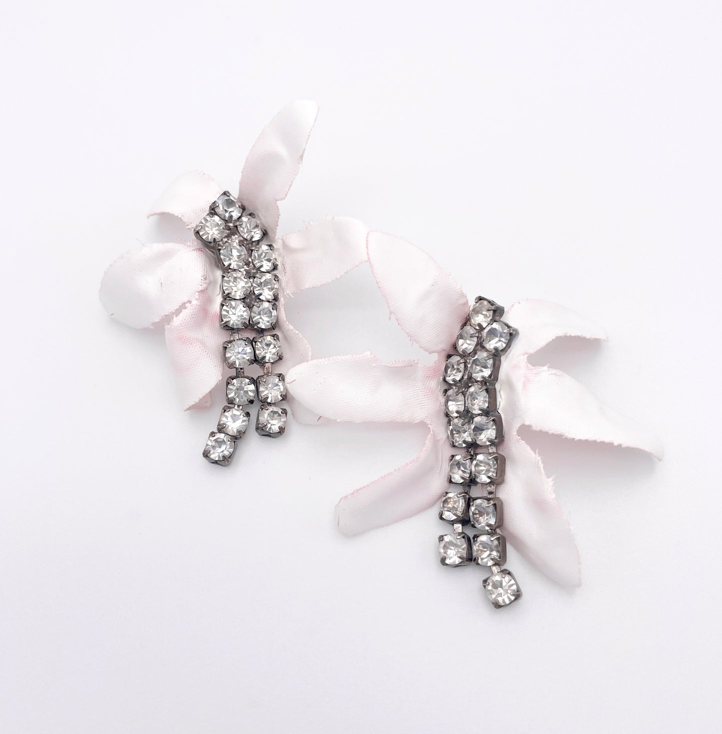 Dipped Flower & Rhinestone Earrings