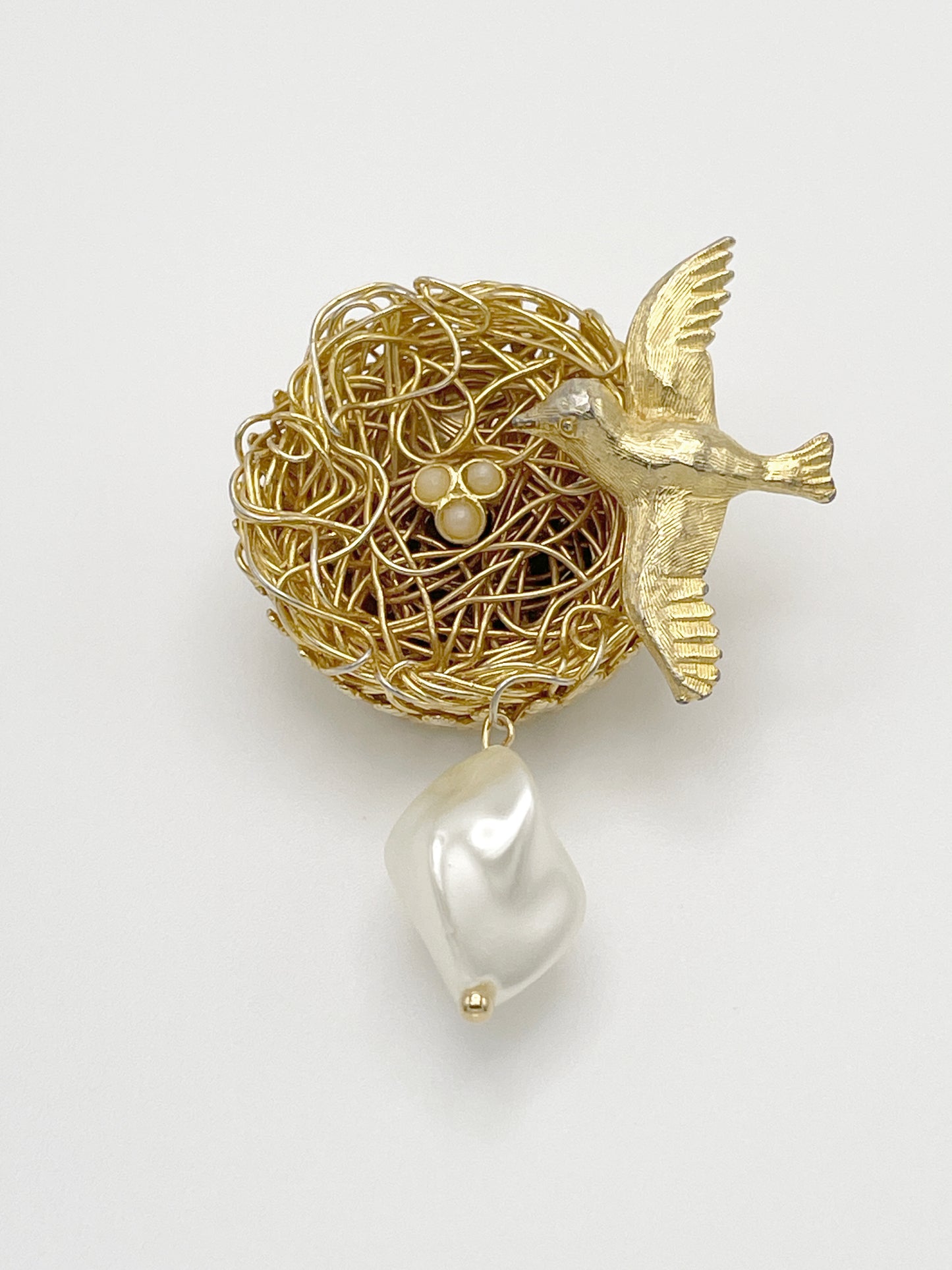 Bird & Nest Brooch